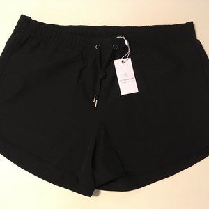 PARKE & RONEN ACTIONWEAR BLACK STRETCH RUNNER SHORT (Medium)